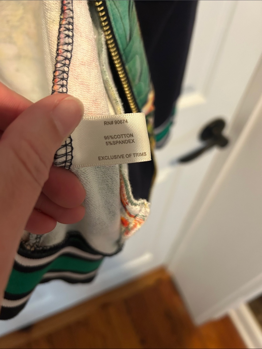 Boston Proper Bomber Jacket with Tropical Pineapple Print - Picture 9 of 9